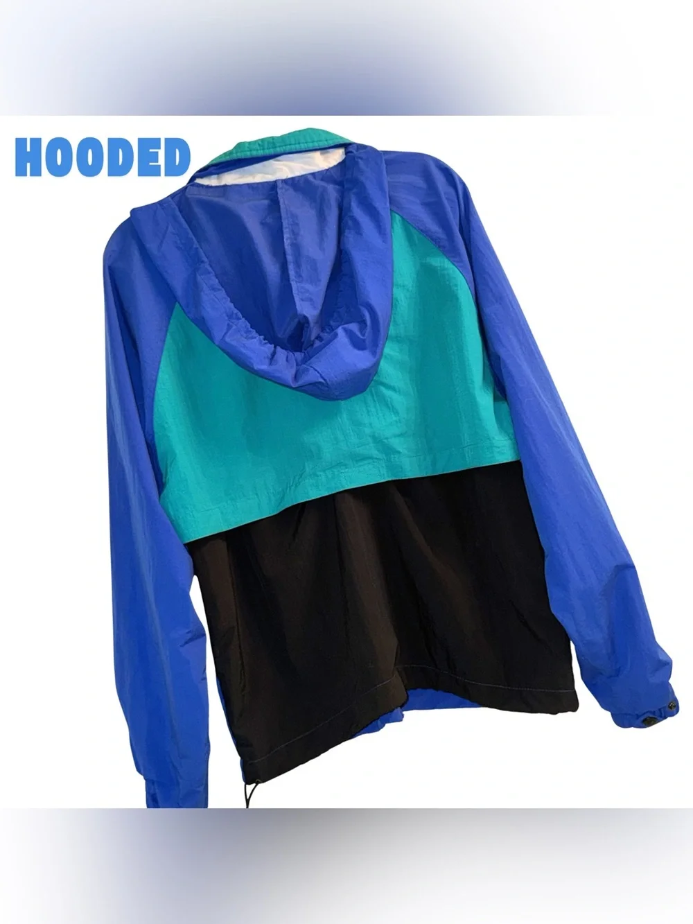 Field & Stream‎ Colorblock Windbreaker Jacket - Teal & Royal Blue Size Medium
